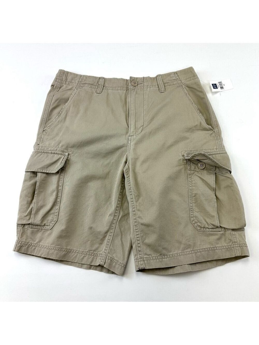 Gap NWT khaki mens loose fit cargo cotton shorts 32”